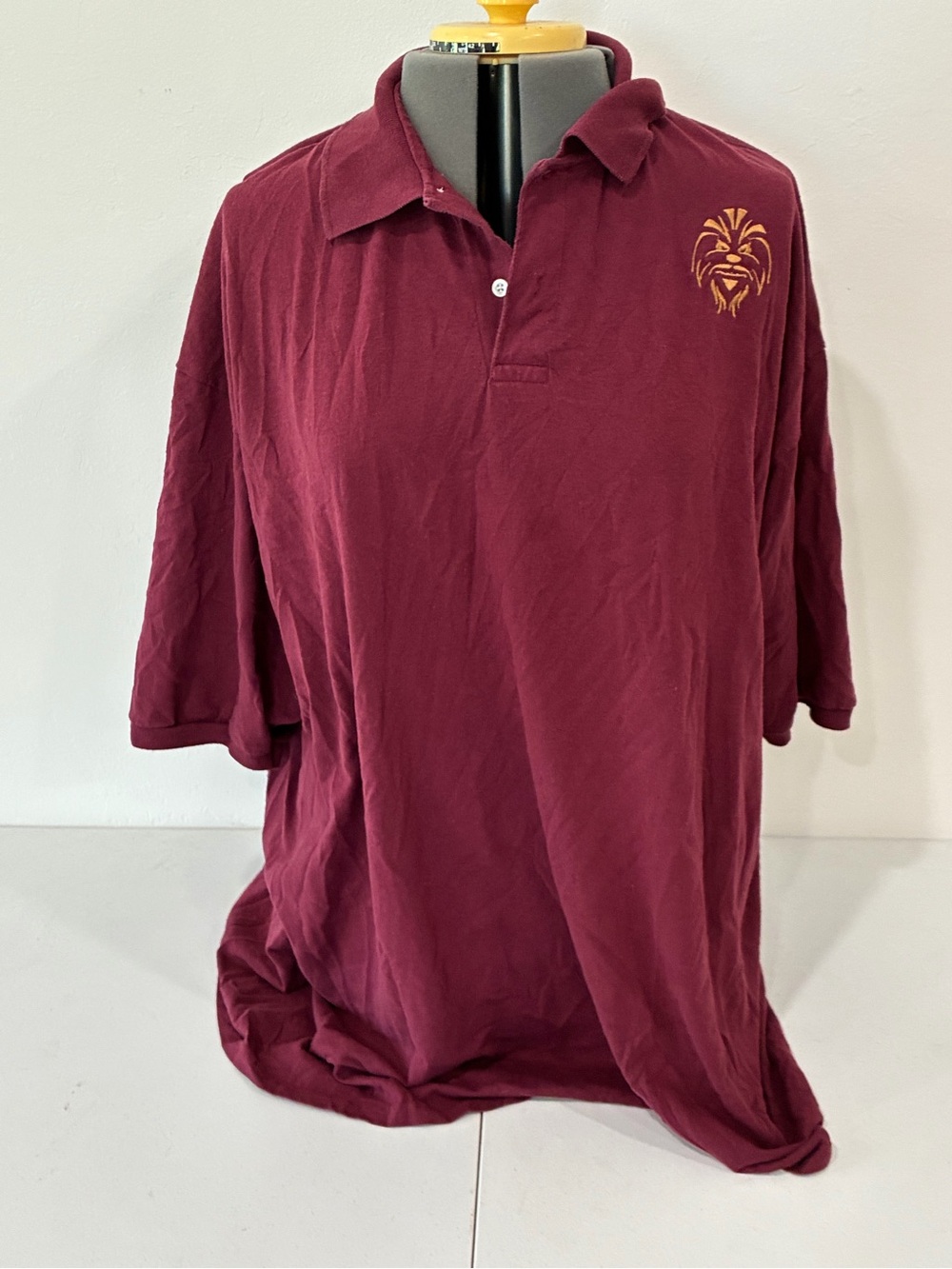 Star Wars Chewbacca Embroidered Polo Shirt Burgundy Disney Men's 3XL Big & Tall
